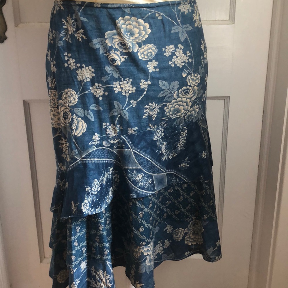 Ralph Lauren Jeans Floral Tiered Skirt Sz. 10 EUC